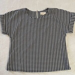 MELLODAY Monochrome Houndstooth Blouse